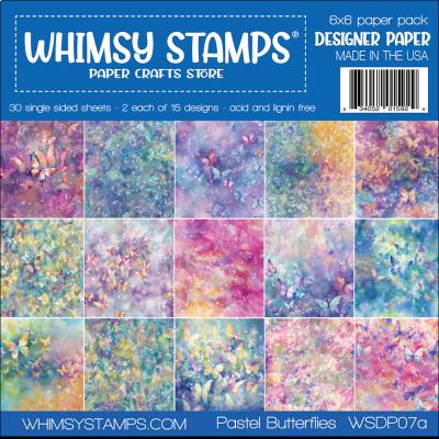 Whimsy Stamps Paper Pad - Pastel Butterflies